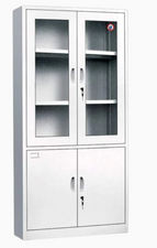 Armoire métallique semi vitré porte battante