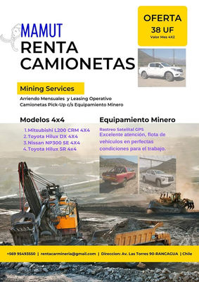 Arriendo de Camionetas Mineras Chile