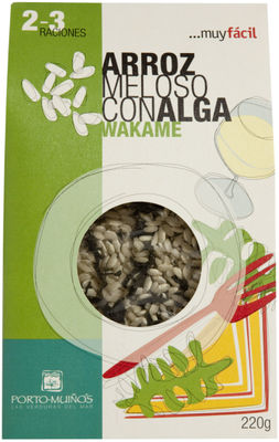 Arroz meloso con alga wakame