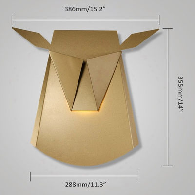 Artistic Innovative Origami Deer Dekorative LED Wandleuchte aus Aluminium