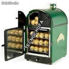Asador de patatas a gas con expositor, color verde, modelo VILLA*