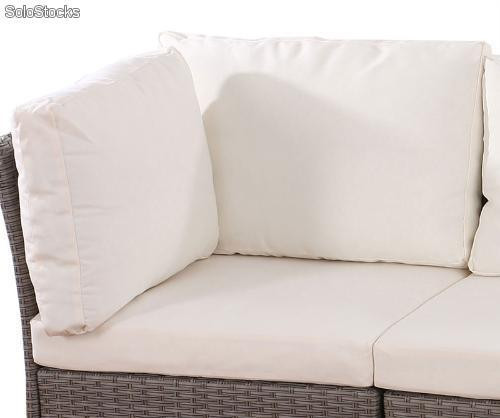 Asiento, respaldo y cojines decorativos para poly rattan sofa Siena, modular