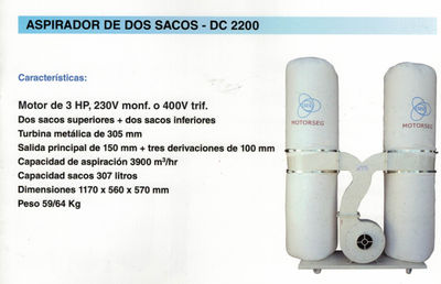 Aspirador de viruta dc-2200 (serrin) nuevo