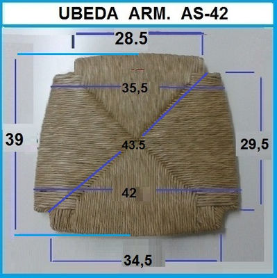 Assento Aenea natural genuíno para cadeira.Úbeda 41x38