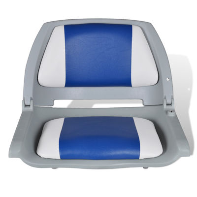 Assento do barco Dobrável Com Almofada Azul-branco 41 x 51 x 48 cm - Foto 2