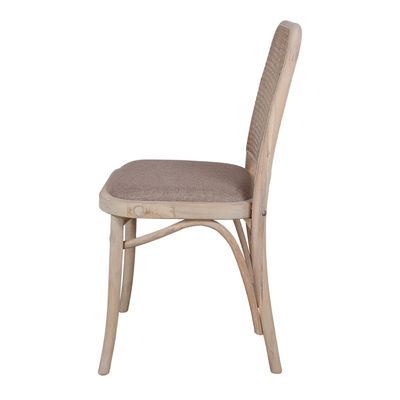 ASTEMIA Cadeira de madeira de carvalho com assento de tecido e encosto em malha - Foto 3