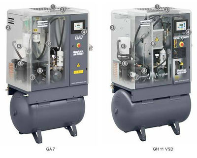 Atlas Copco GA7 compresor de aire de doble tornillo chorro de aceite - Foto 3