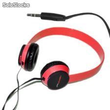 Audífonos tipo dj de diadema desmontable, color rojo