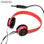 Audífonos tipo dj de diadema desmontable, color rojo - 1