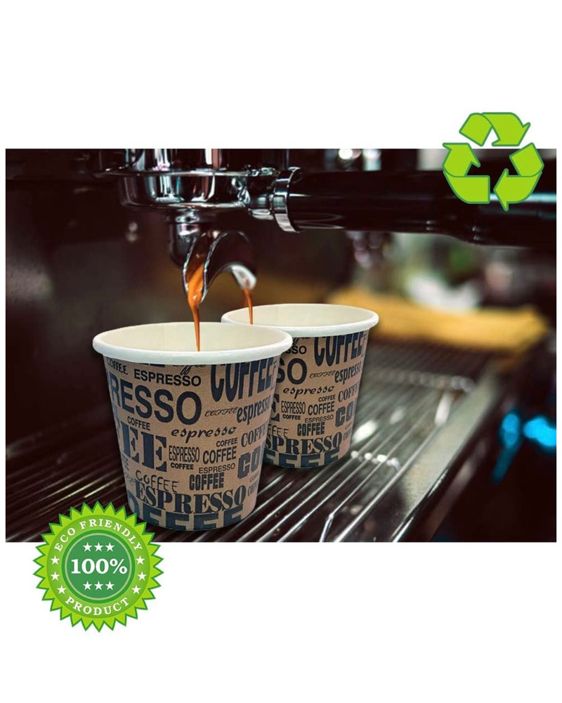 AURACAFFE' Kit Accessori caffè- 150 Bicchieri in Carta per caffè,  Biodegradabili
