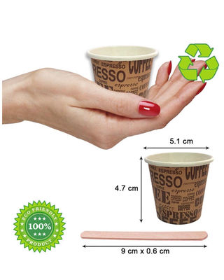 AURACAFFE&amp;#39; Kit Accessori caffè- 150 Bicchieri in Carta per caffè, Biodegradabili - Foto 4