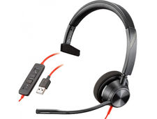 Auricular plantronics blackwire 3310 diadema monoaural cable usb-a con microfono