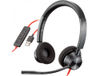 Auricular plantronics blackwire 3320 diadema biaural cable usb-a con microfono