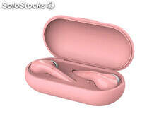 Auricular trust nika inalambrico bluetooth con estuche de carga color rosa