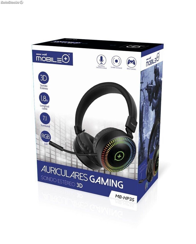 Auriculares Cascos Gaming 3D, Surround 7.1, Micrófono y Ajuste de volumen