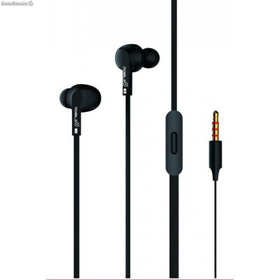 Auriculares con micrófono incorporado cable 1.2M mb-EP001 Negro
