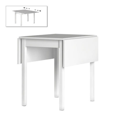 Ausziehbarer Tisch chlarice Weiß 59x78x75-117x78x75cm