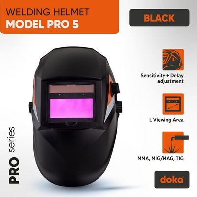 Auto darkening welding helmet DOKA PRO 5 (DIN 9-13, view area 93x43 mm)