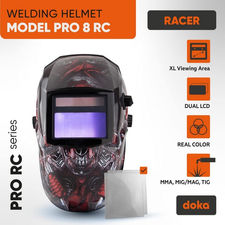 Auto darkening welding helmet DOKA PRO 8 RC Racer (4-8 / 9-13, 100x50 mm)