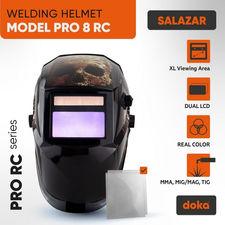 Auto darkening welding helmet DOKA PRO 8 RC Salazar (4-8 / 9-13, 100x50 mm)