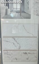 Azulejo imitacion marmol brillo para baño y cocina 31x90cm