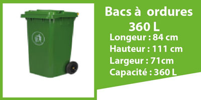 Bac a ordure 360l.(maroc) - Photo 2