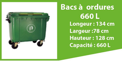 Bac a ordure 660 LITRE maroc - Photo 3