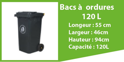 bac ordure poubelle a partir de 120 litres HDPE - Photo 3