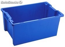 Bac plastique 22715-06 - 600x400x270 mm - poarois pleines -bleu