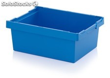 Bac plastique mb6422 - 600x400x220 mm - parois pleines - bleu