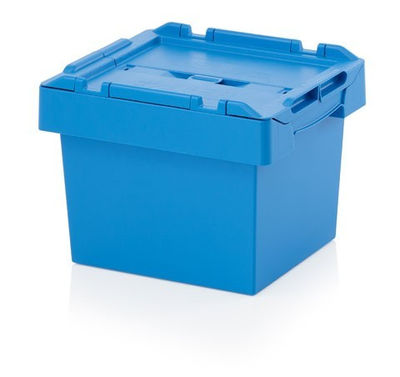 Bac plastique mbd 4327- 400x300x290 mm - couvercle solidaire - bleu