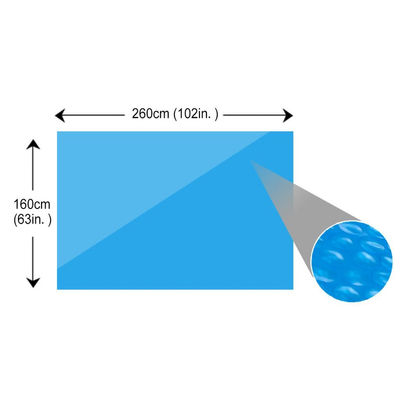 Bâche de piscine bleue rectangulaire en PE 260 x 160 cm - Photo 3