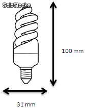 Baixo consumo de Spiral Bulb Micro t2. 9w. e14 (2700k) - Foto 2