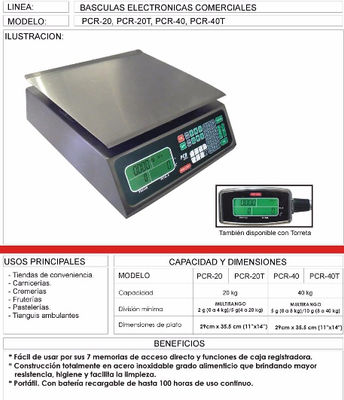 Balanza electrónica liquidadora marca: TORREY (México) referencia PCR-T - Foto 2