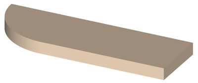Balda de fijación invisible 60x19,5 cm. semicircular - Color: arce