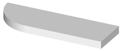 Balda de fijación invisible 60x19,5 cm. semicircular - Color: blanco