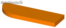 Balda de fijación invisible 60x19,5 cm. semicircular - Color: naranja