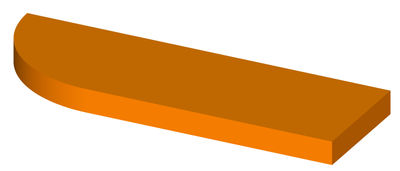 Balda de fijación invisible 60x19,5 cm. semicircular - Color: naranja