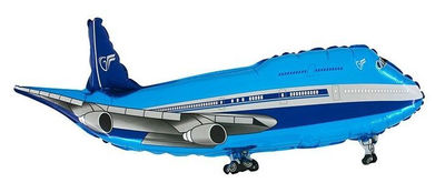 Ballon Alu forme d&#39;Avion style Le Boeing 747 Bleu