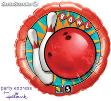 Ballon Alu forme Ronde Impression Bowling 18&quot; (45cm)