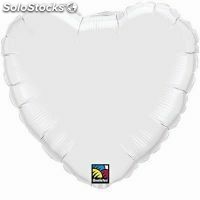 Ballon Alu Qualatex Coeur blanc 45cm (18&quot;)
