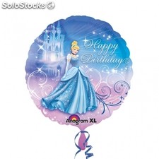 Ballon Alu Rond Impression princesses Disney Cendrillon &quot;happy...
