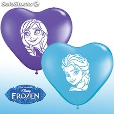 Ballon Coeur Qualatex impression Anna et Elsa &quot;la reine des...