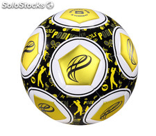 Ballon de football, sport outdoor - Jaune &amp; noir - Taille 4 (Age 8-12 ans)