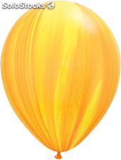 Ballons Qualatex Superagate Jaune/Orange &quot;11&quot;(28cm) poche 25