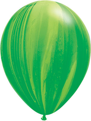Ballons Qualatex Superagate Vert &quot;11&quot;(28cm) poche 25