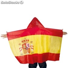 Bandera española en forma de poncho con capucha