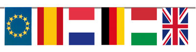 Bandera plastico internacional 20x30 cm., 50 mts