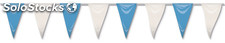 Bandera triangulo plastico azul y blanco , 50 mts