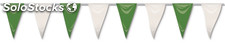 Bandera triangulo plastico verde y blanco, 50 mts